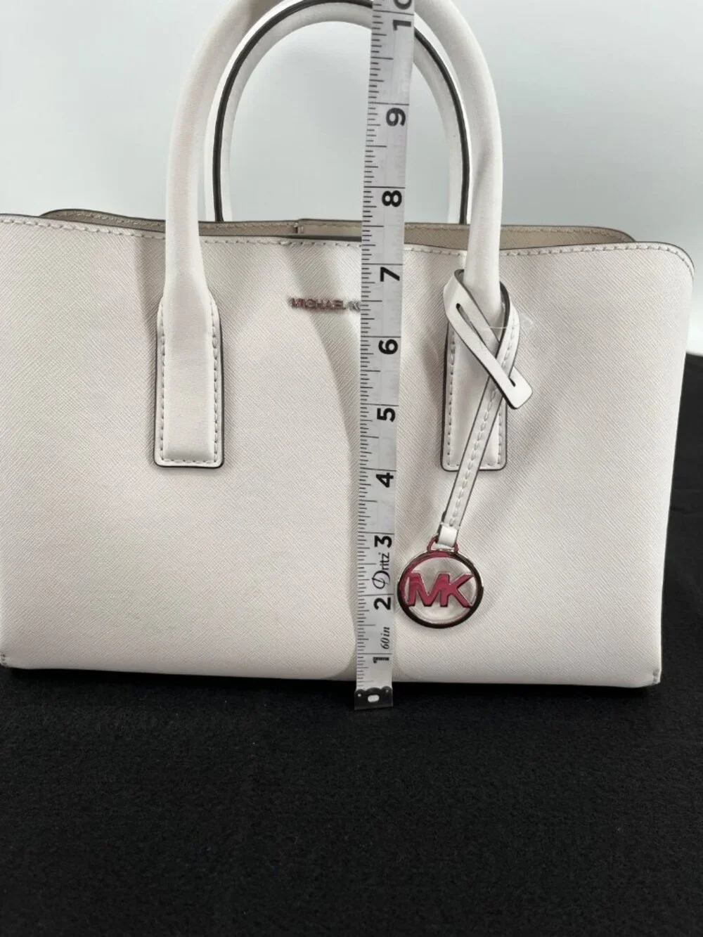 Michael Kors Ruthie Small Satchel White Leather Zip Double Handle Lined Bag